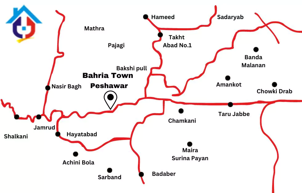 bahria town peshawar map